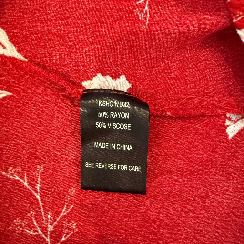 Knot Sisters Domingo Midi‎ Dress In Scarlet Tulips Red Floral Womens Medium - Picture 10 of 11